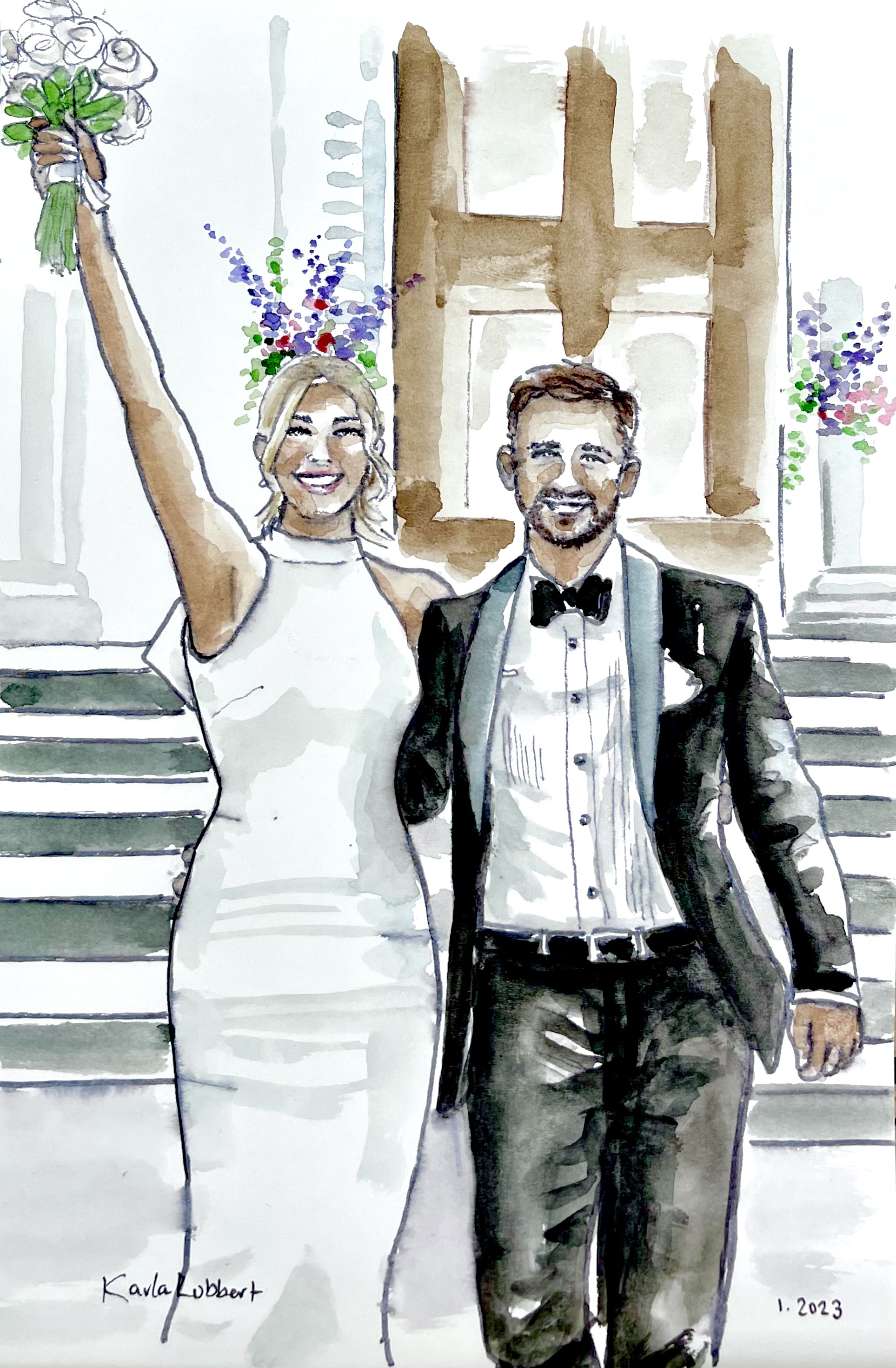 commission watercolor painting portrait